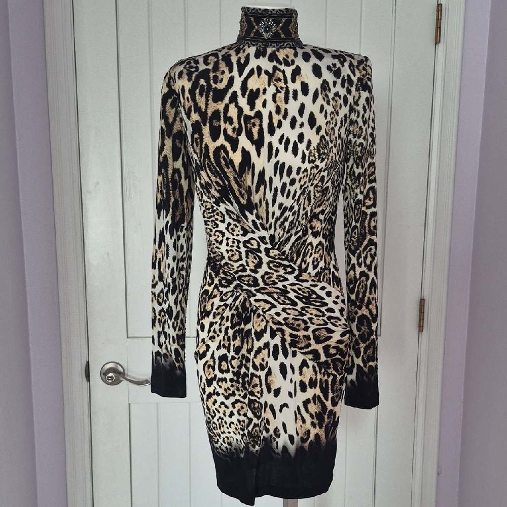 Leopard Print Long Sleeve Dress